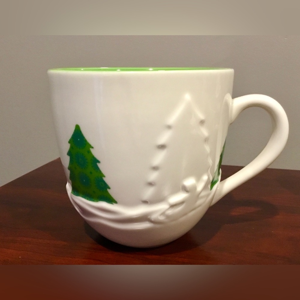 Starbucks White and Green Holiday 2006 Mug